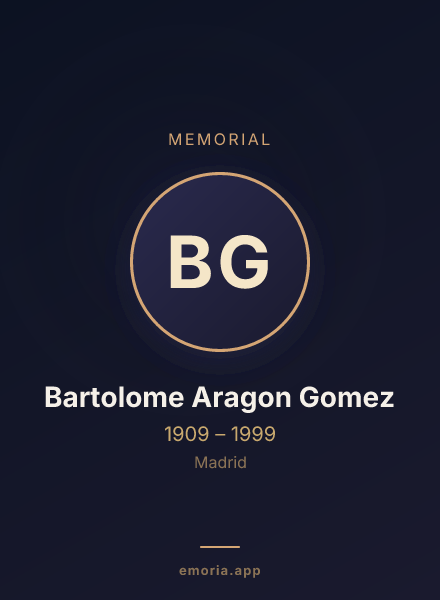 Memorial portrait of Bartolome Aragon Gomez