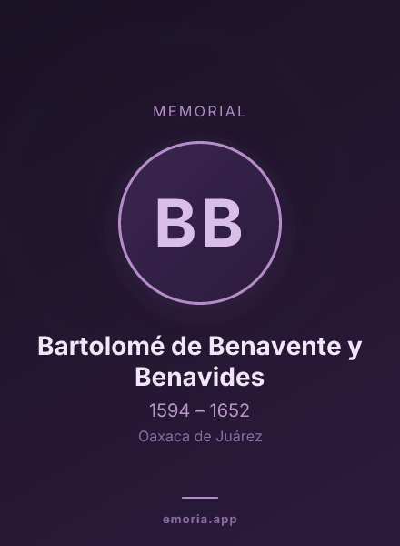 Memorial portrait of Bartolomé de Benavente y Benavides