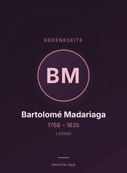 Gedenkportrait von Bartolomé Madariaga