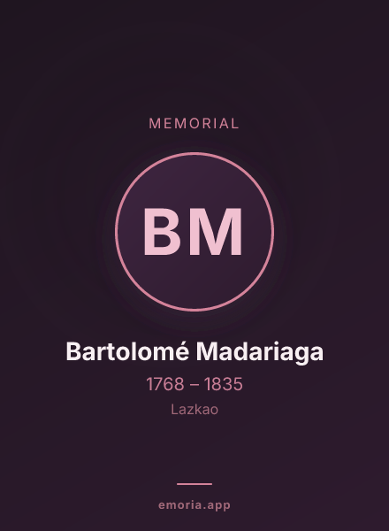 Memorial portrait of Bartolomé Madariaga