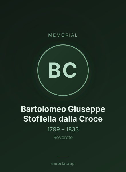 Memorial portrait of Bartolomeo Giuseppe Stoffella dalla Croce