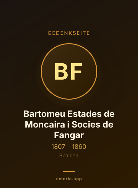 Gedenkportrait von Bartomeu Estades de Moncaira i Socies de Fangar