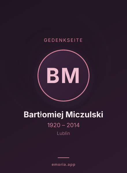Gedenkportrait von Bartłomiej Miczulski