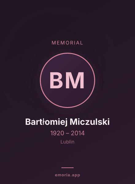Memorial portrait of Bartłomiej Miczulski