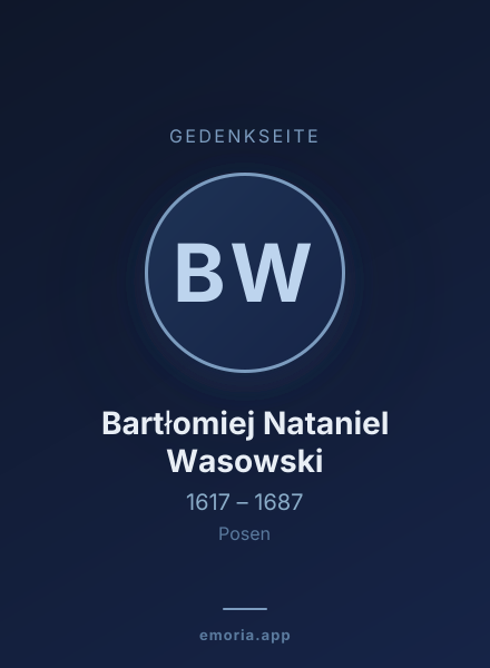 Gedenkportrait von Bartłomiej Nataniel Wasowski
