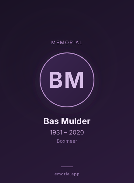Memorial portrait of Bas Mulder