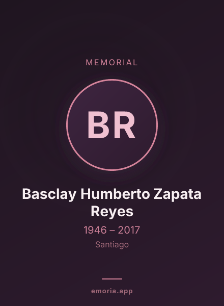 Memorial portrait of Basclay Humberto Zapata Reyes