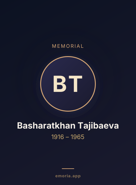 Memorial portrait of Basharatkhan Tajibaeva