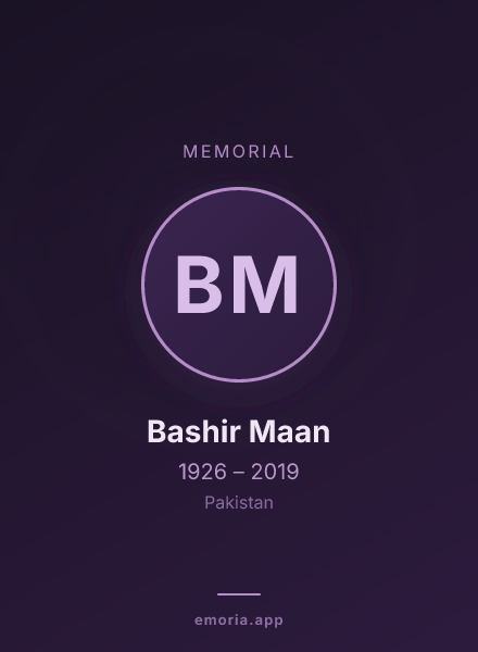 Memorial portrait of Bashir Maan
