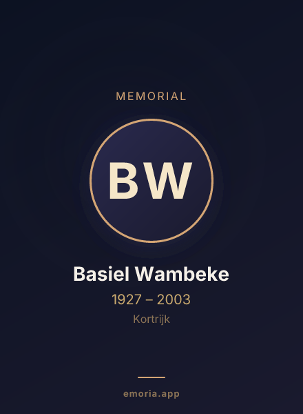 Memorial portrait of Basiel Wambeke