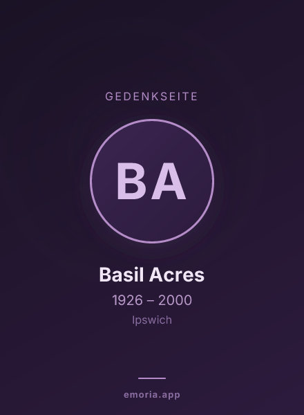 Gedenkportrait von Basil Acres