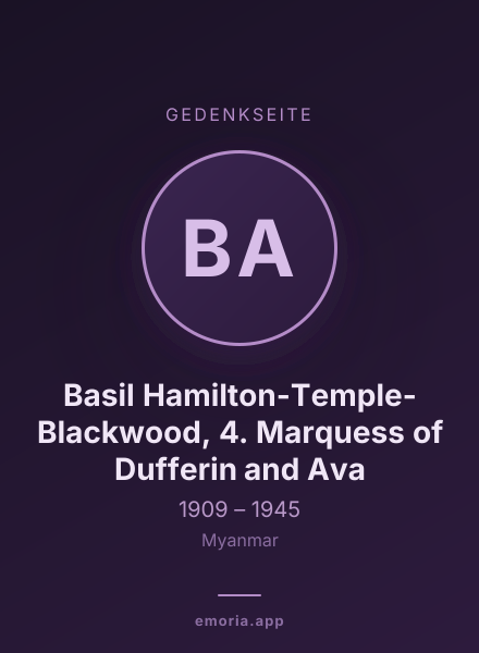 Gedenkportrait von Basil Hamilton-Temple-Blackwood, 4. Marquess of Dufferin and Ava