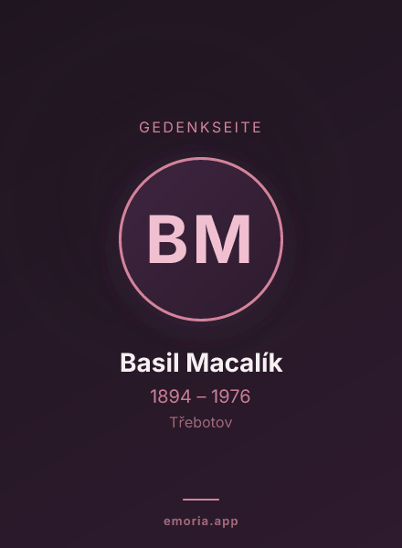 Gedenkportrait von Basil Macalík
