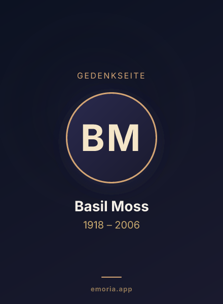 Gedenkportrait von Basil Moss