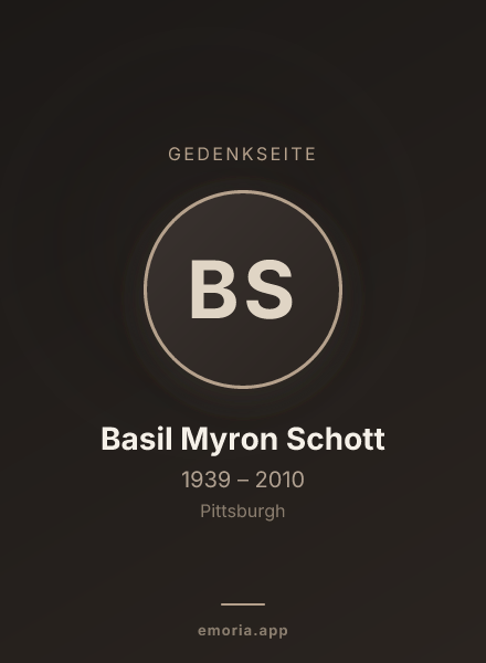 Gedenkportrait von Basil Myron Schott