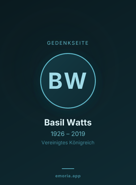 Gedenkportrait von Basil Watts