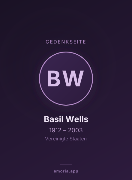 Gedenkportrait von Basil Wells