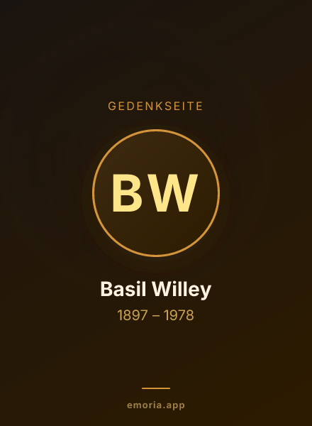 Gedenkportrait von Basil Willey