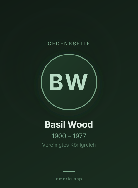 Gedenkportrait von Basil Wood
