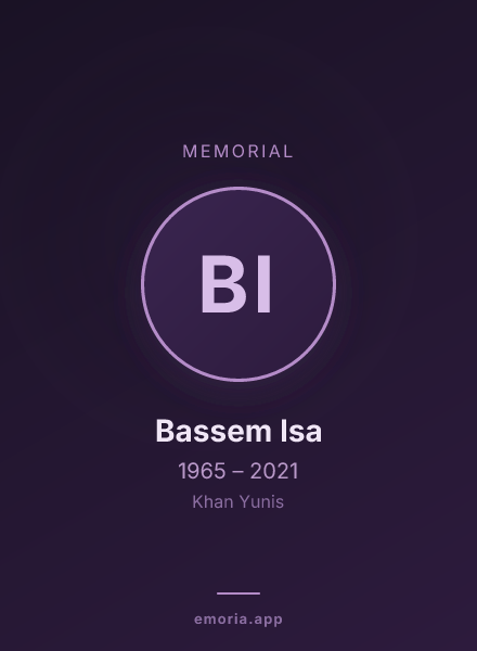 Memorial portrait of Bassem Isa