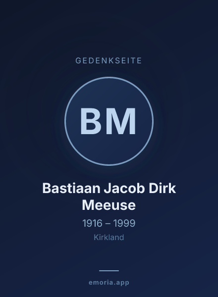 Gedenkportrait von Bastiaan Jacob Dirk Meeuse