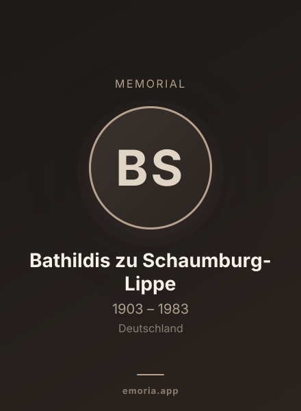 Memorial portrait of Bathildis zu Schaumburg-Lippe