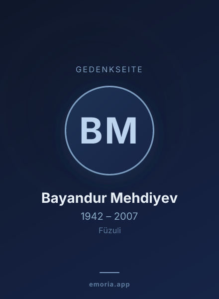 Gedenkportrait von Bayandur Mehdiyev