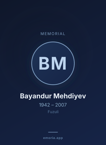 Memorial portrait of Bayandur Mehdiyev