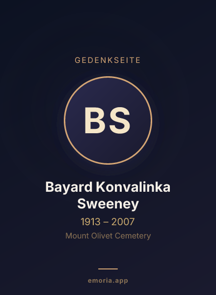 Gedenkportrait von Bayard Konvalinka Sweeney