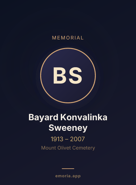 Memorial portrait of Bayard Konvalinka Sweeney