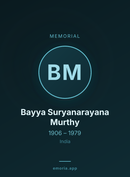 Memorial portrait of Bayya Suryanarayana Murthy