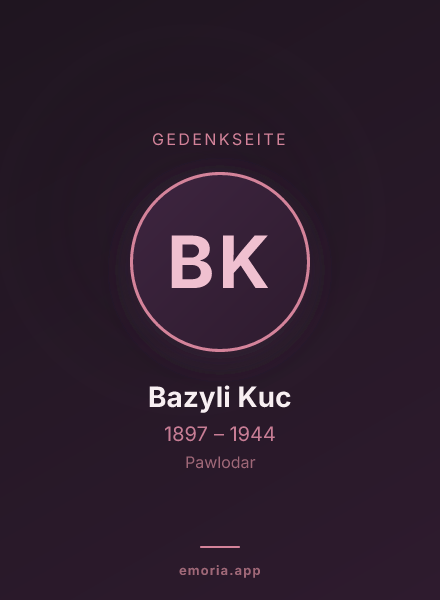 Gedenkportrait von Bazyli Kuc