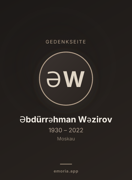Gedenkportrait von Əbdürrəhman Wəzirov