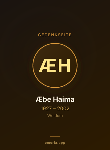 Gedenkportrait von Æbe Haima