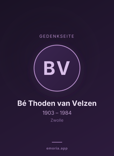 Gedenkportrait von Bé Thoden van Velzen