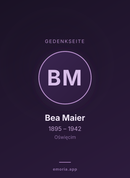 Gedenkportrait von Bea Maier