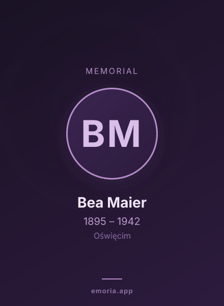 Memorial portrait of Bea Maier