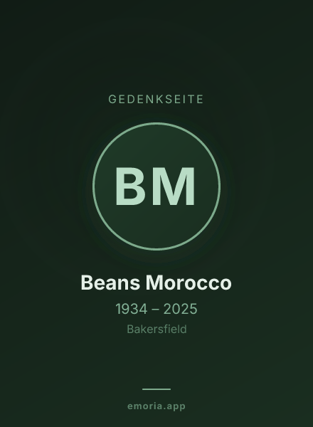 Gedenkportrait von Beans Morocco