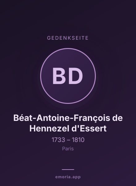 Gedenkportrait von Béat-Antoine-François de Hennezel d'Essert