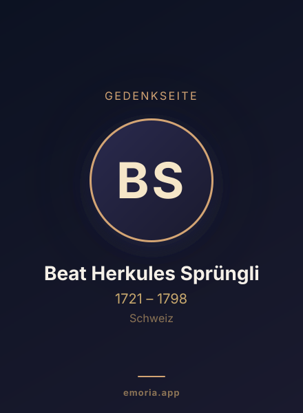 Gedenkportrait von Beat Herkules Sprüngli
