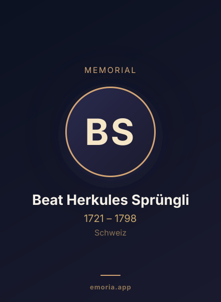 Memorial portrait of Beat Herkules Sprüngli