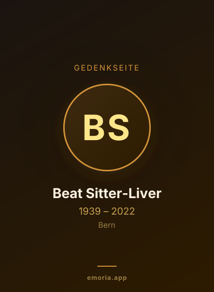 Gedenkportrait von Beat Sitter-Liver