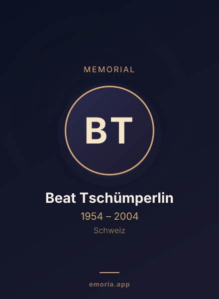 Memorial portrait of Beat Tschümperlin