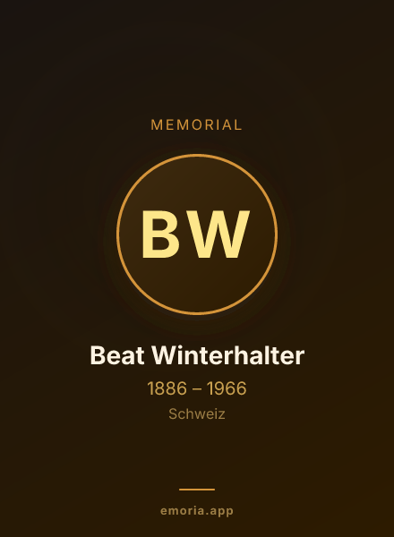 Memorial portrait of Beat Winterhalter