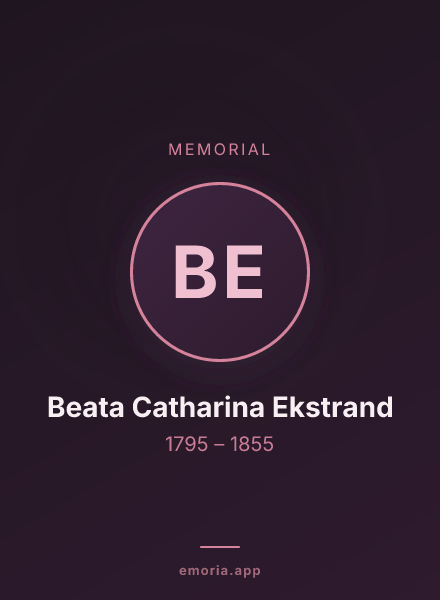 Memorial portrait of Beata Catharina Ekstrand