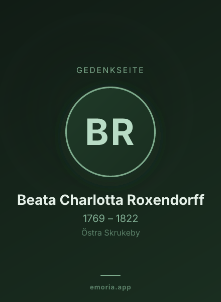 Gedenkportrait von Beata Charlotta Roxendorff