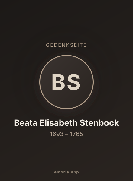 Gedenkportrait von Beata Elisabeth Stenbock