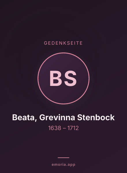 Gedenkportrait von Beata, Grevinna Stenbock