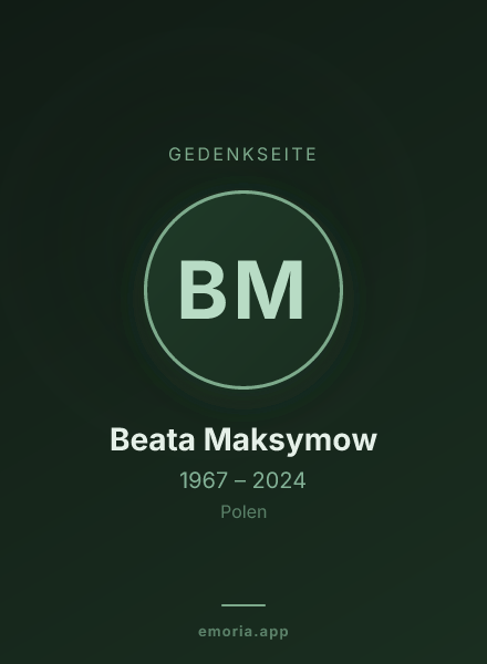Gedenkportrait von Beata Maksymow