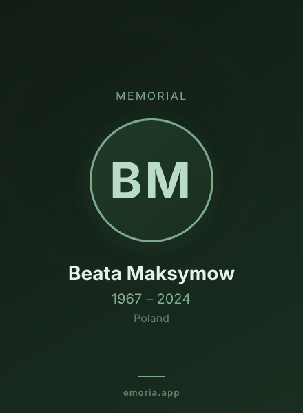 Memorial portrait of Beata Maksymow